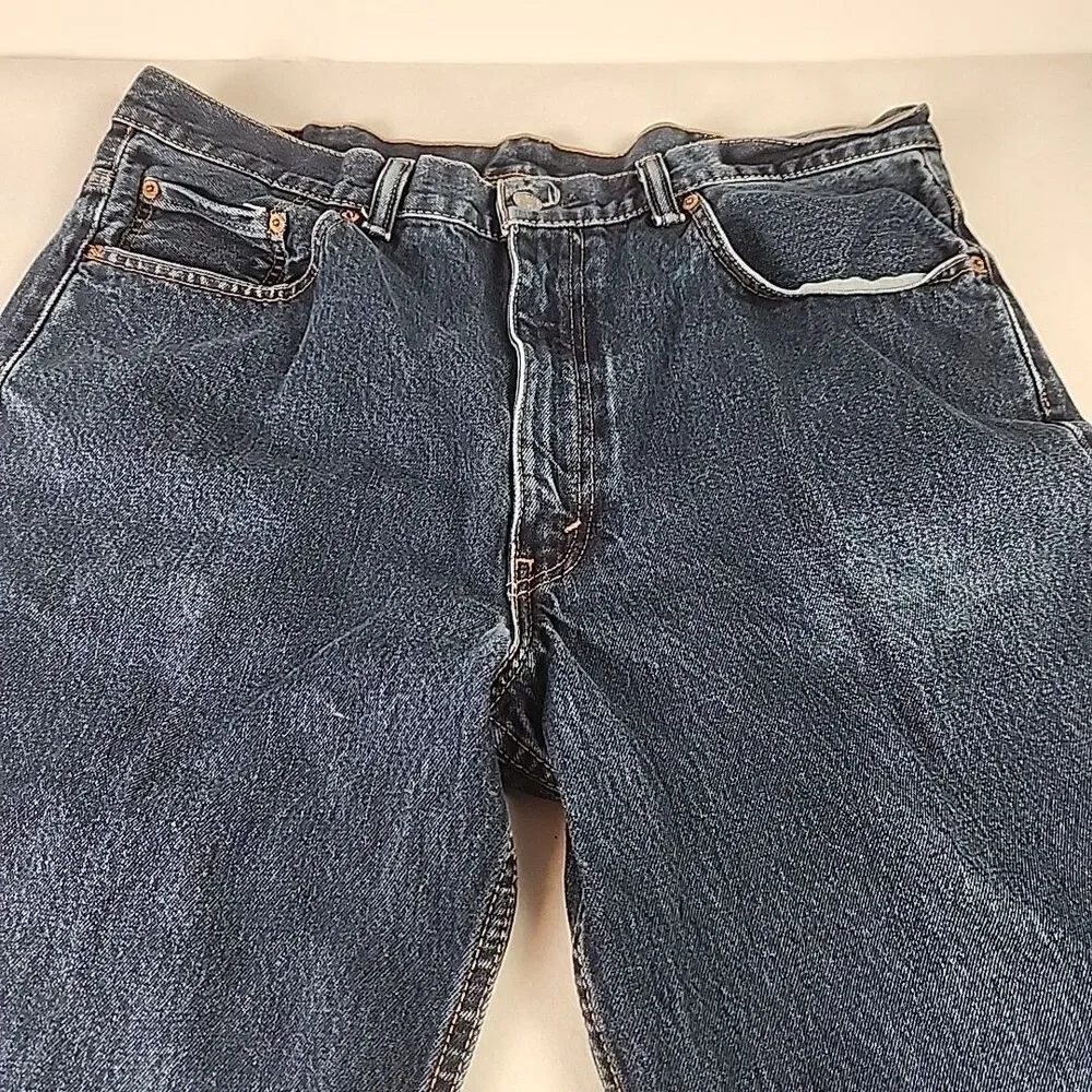 Levis 550 Jeans Mens Size 38 x 36 Straight Relaxed Fit Blue Denim - Picture 2 of 13